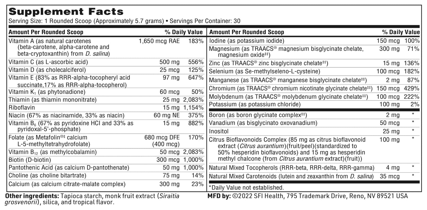 Cuchara dosificadora VitaSpectrum Klaire Labs multivitamínico infantil