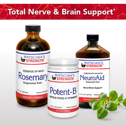 Cucharada de vitaminas b naturales Potent-B en polvo