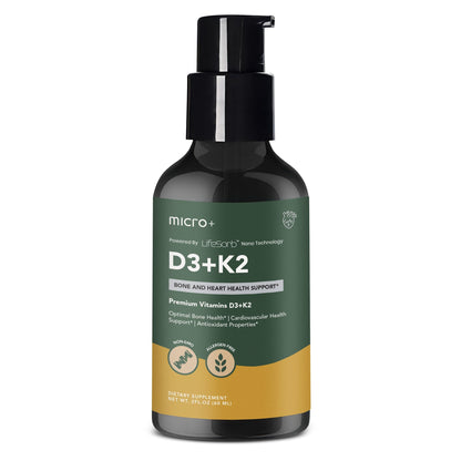D3K2+ Micro Plus Health suplemento vitamina D3 K2 frasco