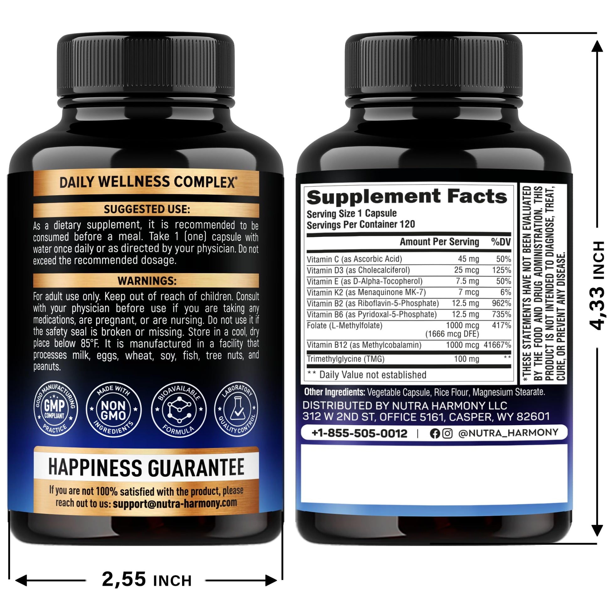 datos nutricionales ácidos lipoicos multivitaminas nutraharmony