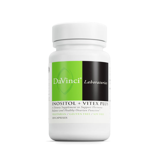 Frasco DaVinci Labs Inositol + Vitex Plus suplemento hormonal