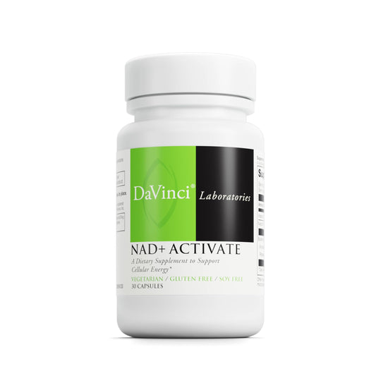 DaVinci Labs NAD+ Activate suplemento energía y salud cerebral botella