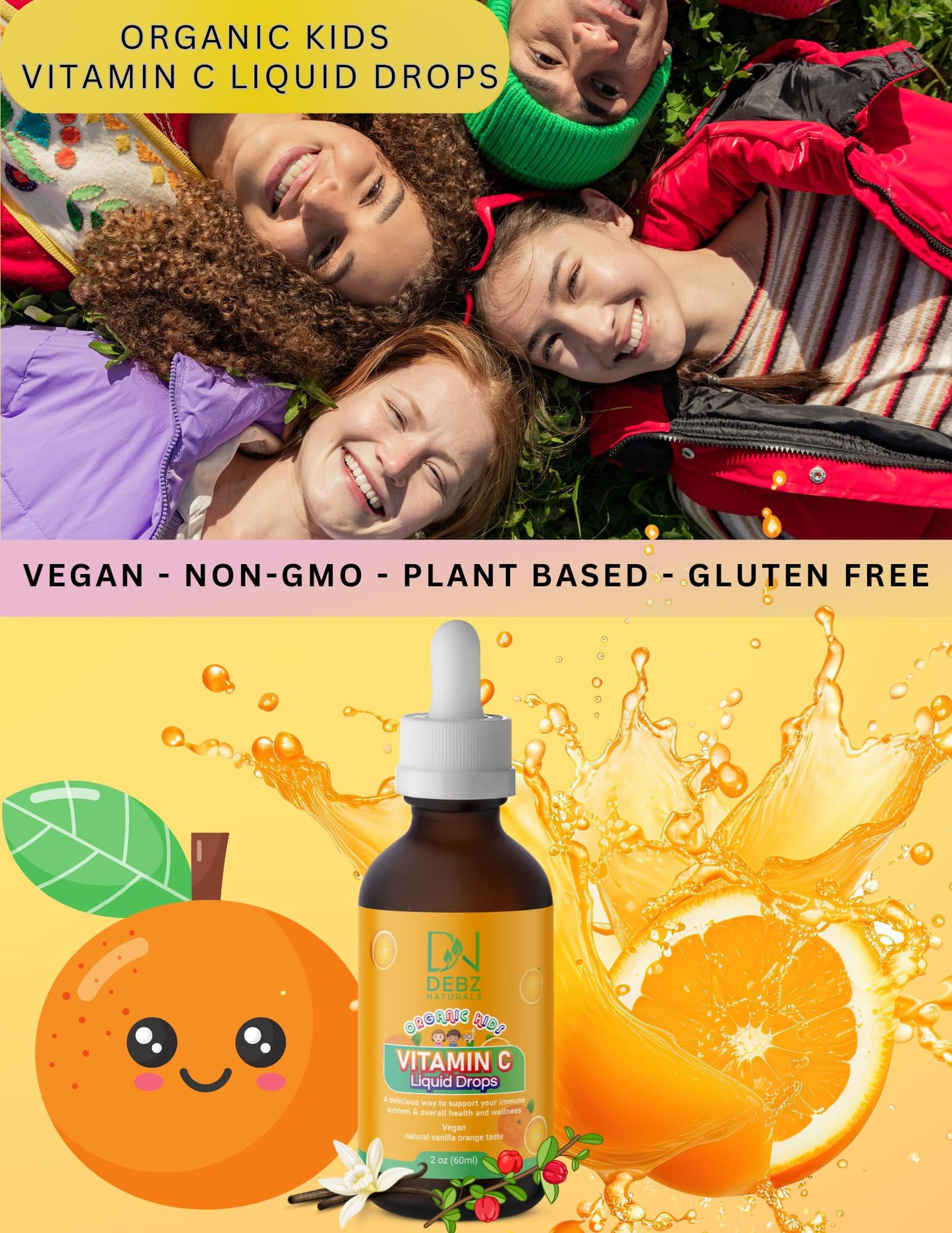 Gotas líquidas Debz Naturals vitamina c para niños veganas
