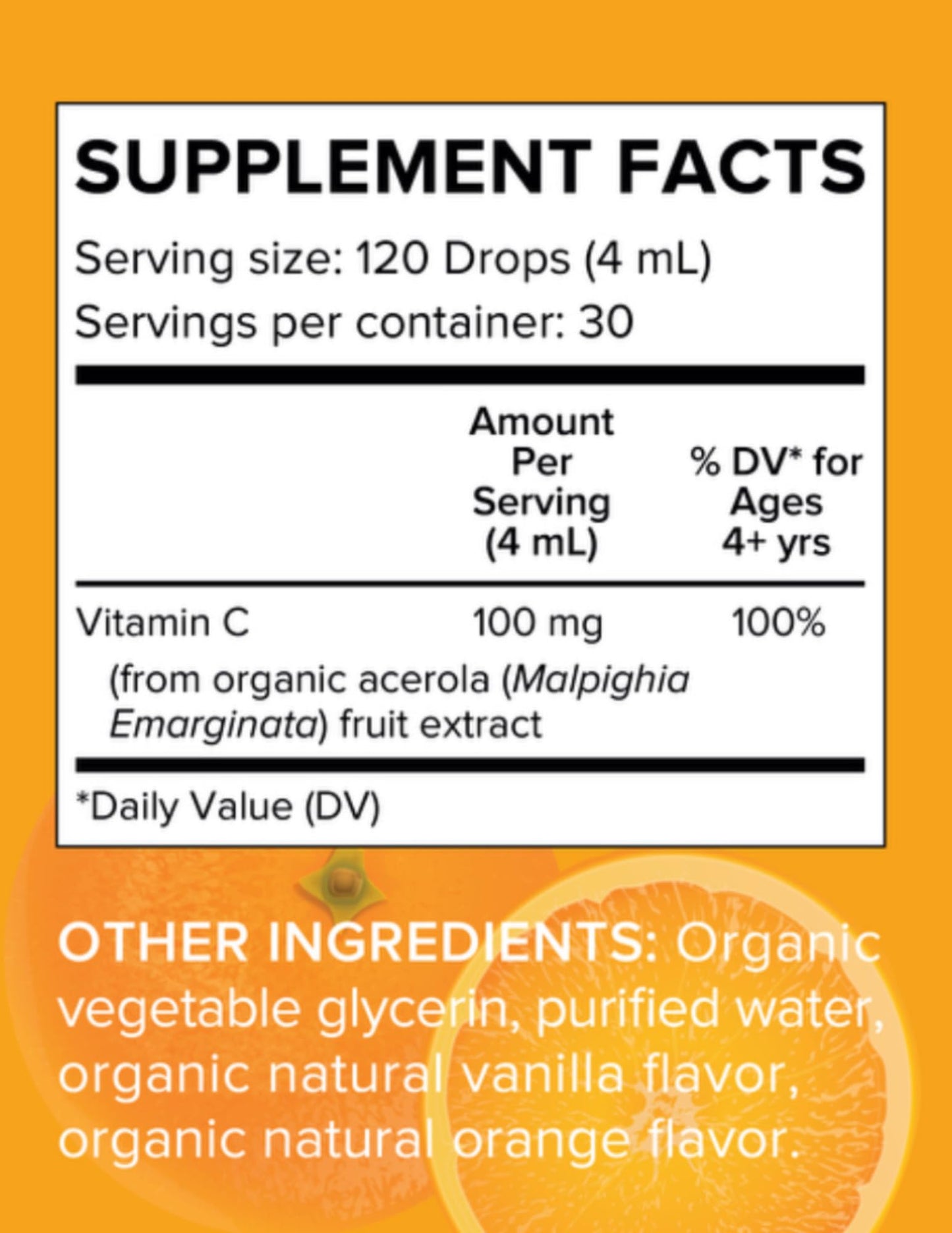 Suplemento vitamina c Debz Naturals gotas líquidas tamaño 4 oz