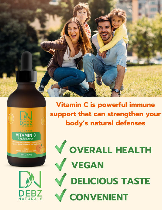 Envase Debz Naturals vitamina c líquida orgánica 4 oz