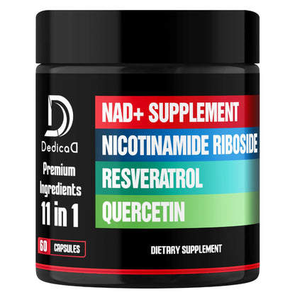 DEDICAD suplemento NAD+ 11 en 1 con resveratrol 60 cápsulas