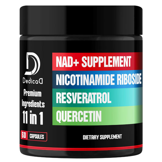 DEDICAD suplemento NAD+ 11 en 1 con resveratrol 60 cápsulas