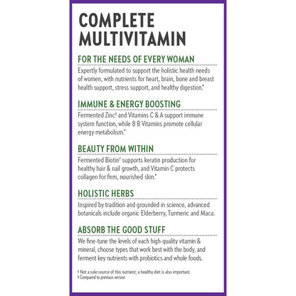 Descripción de las multivitaminas completas para mujeres