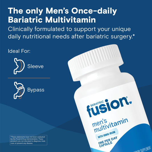 Descripción del multivitamínico Bariatric Fusion para hombres.