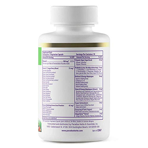 Descripción del multivitamínico ORAC y vitaminas integradas.