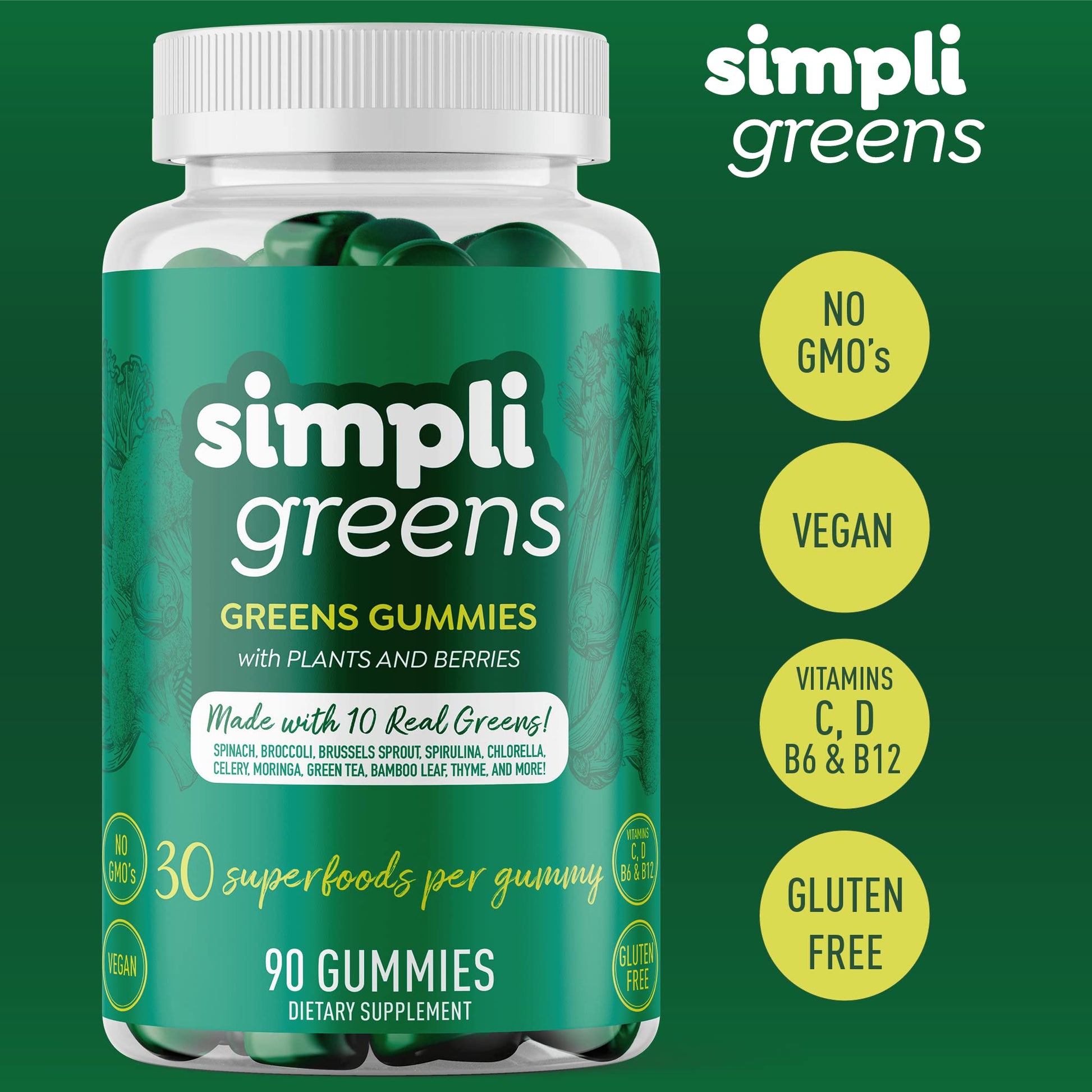 Descripción nutricional de las gomas SimpliGreens