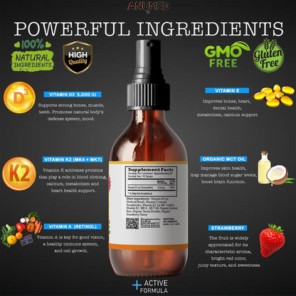 Detalle boquilla spray suplemento de vitaminas D3, K2, A