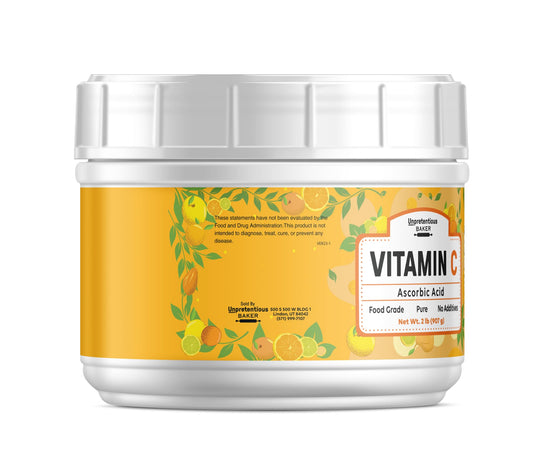Detalle bote de polvo de vitamina C Unpretentious
