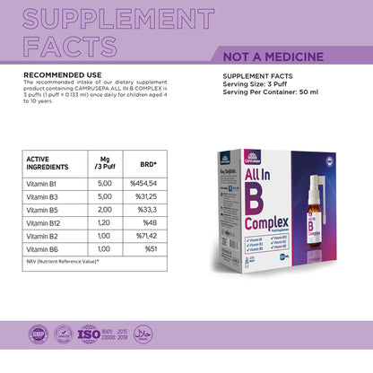 Detalle botella spray complejo B Camrusepa 50 ml