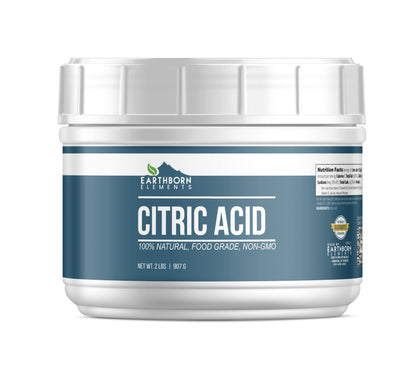 Detalle botes vitamina c y ácido cítrico Earthborn Elements sin aditivos