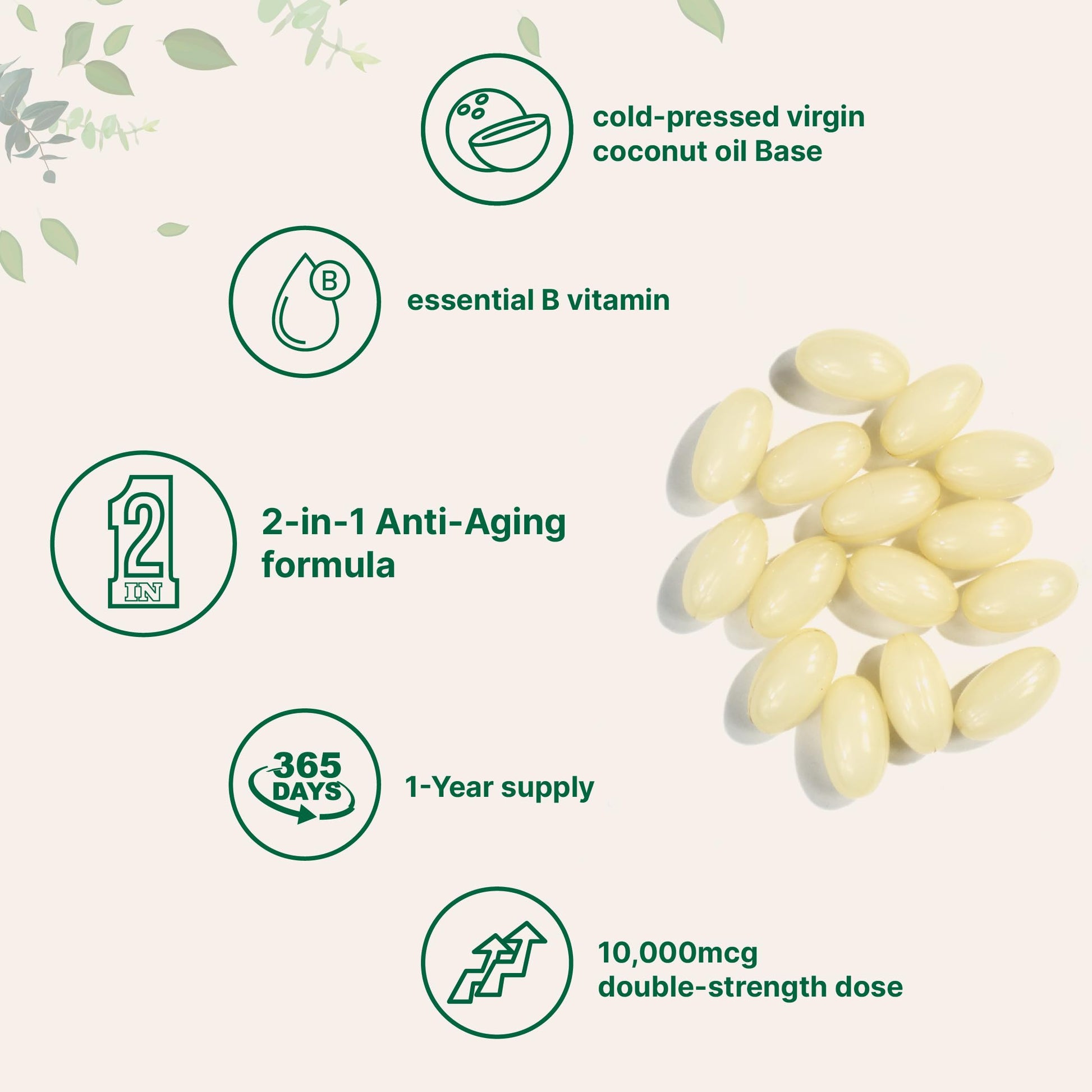 Detalle cápsula blanda Micro Ingredients biotina y ácido hialurónico