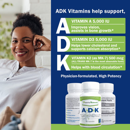Detalle cápsula Power By Naturals vitaminas ADK para huesos