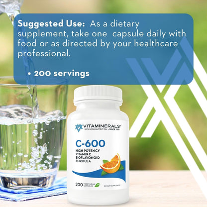 Detalle cápsula Vitaminerals Vitamina C 600 mg