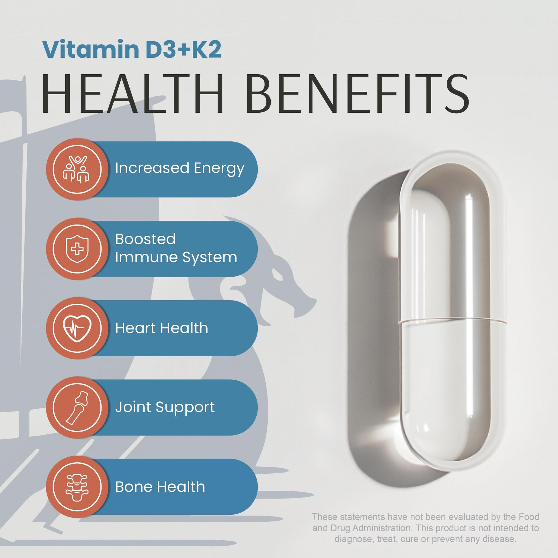 Detalle cápsula Vykee Nutrition vitamina d3 k2 complejo