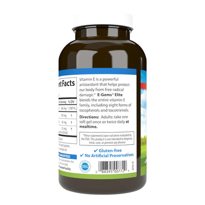 Detalle de cápsulas blandas Carlson E-Gems vitamina E 400 UI