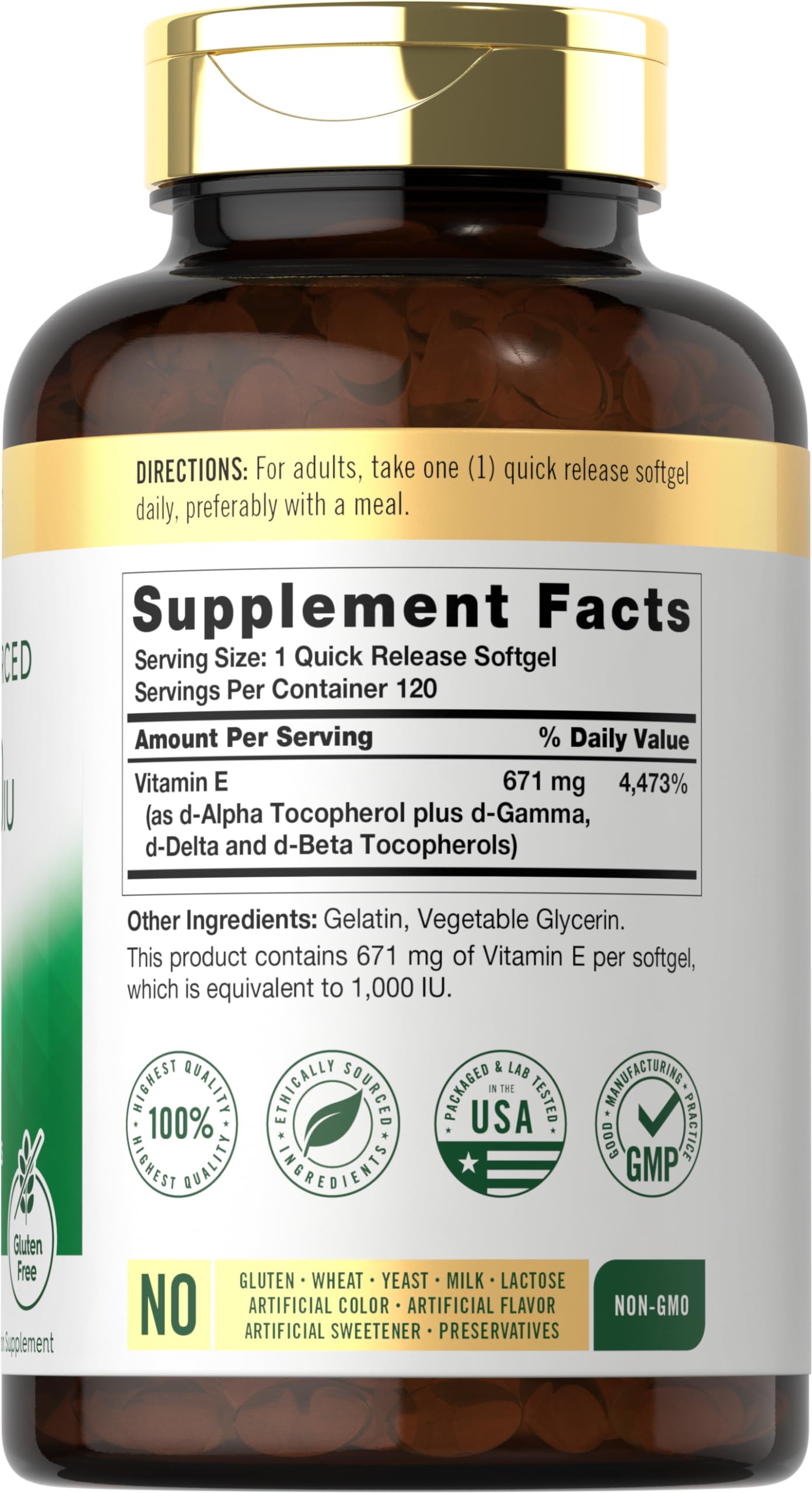 detalle cápsulas blandas carlyle vitamina e con tocoferoles