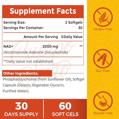 Detalle cápsulas blandas NAD+ liposomal Cuerpo Sano