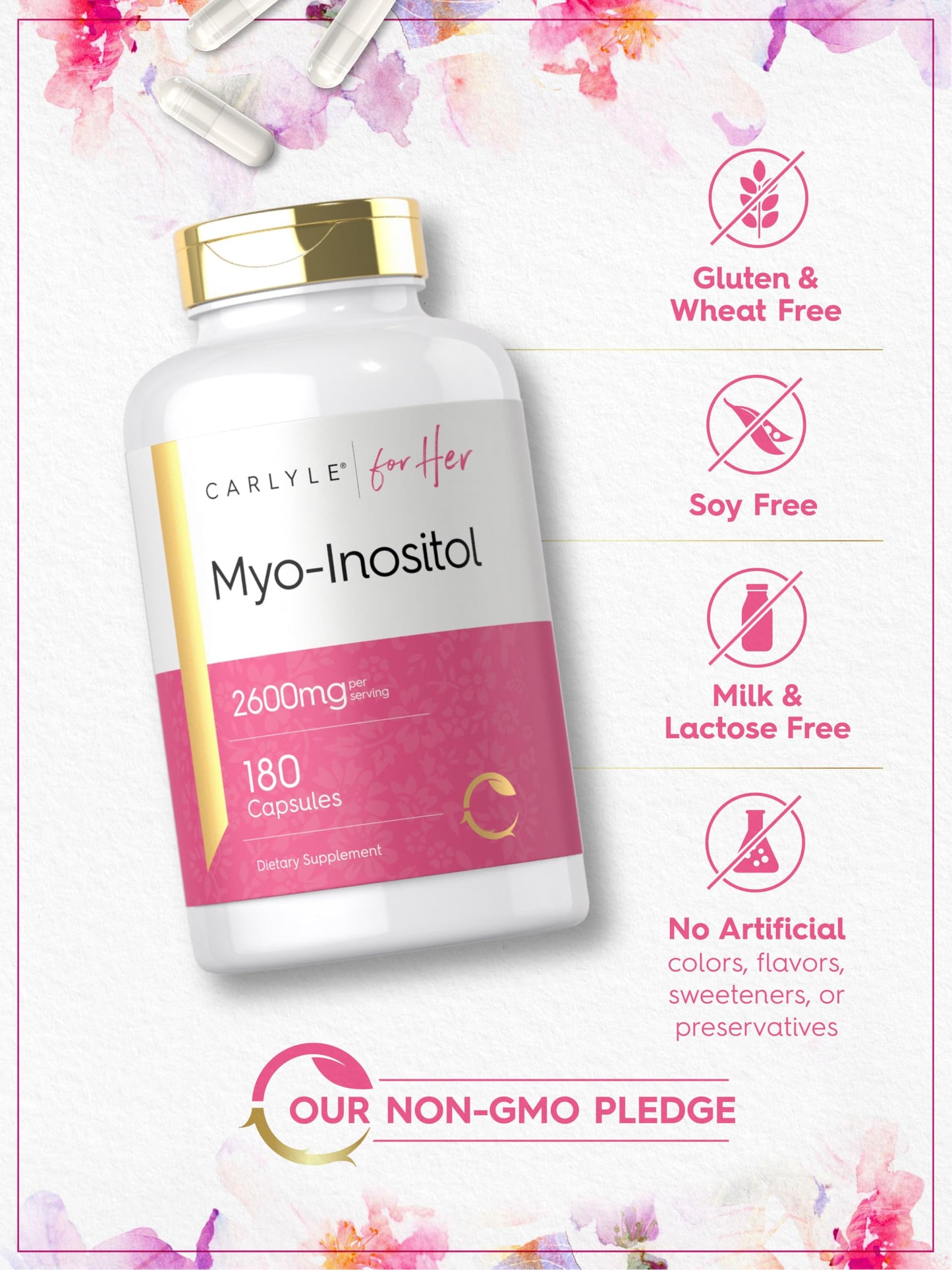 Detalle cápsulas Carlyle mio-inositol rápido 2600 mg