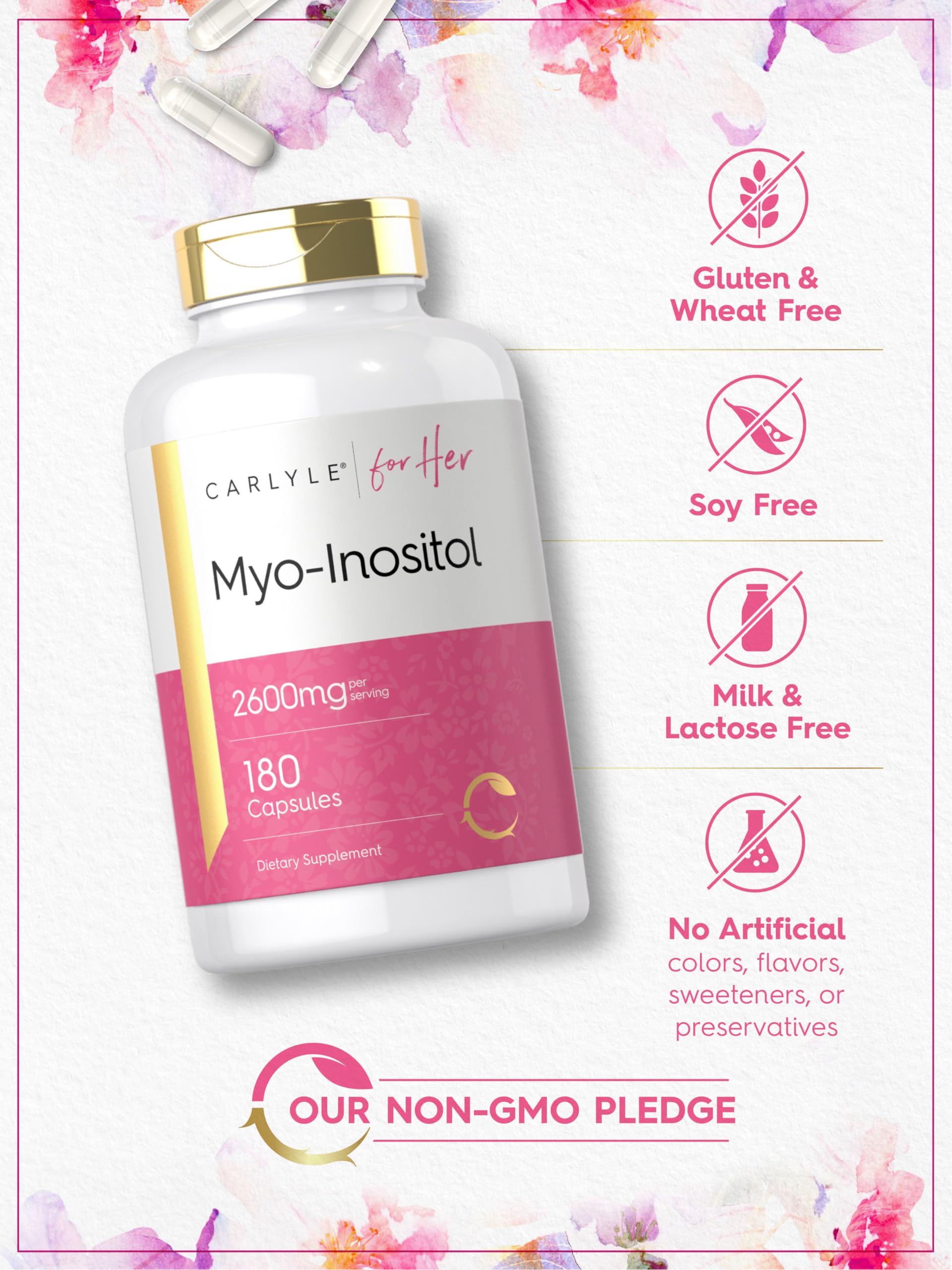 Detalle cápsulas Carlyle mio-inositol rápido 2600 mg