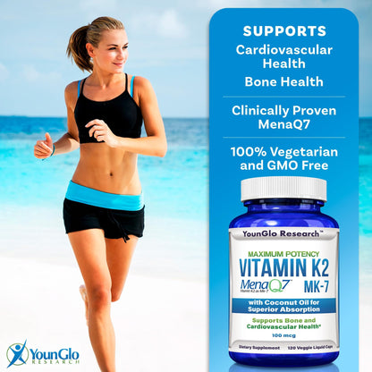 Detalle cápsulas líquidas veganas vitamina K2 YounGlo