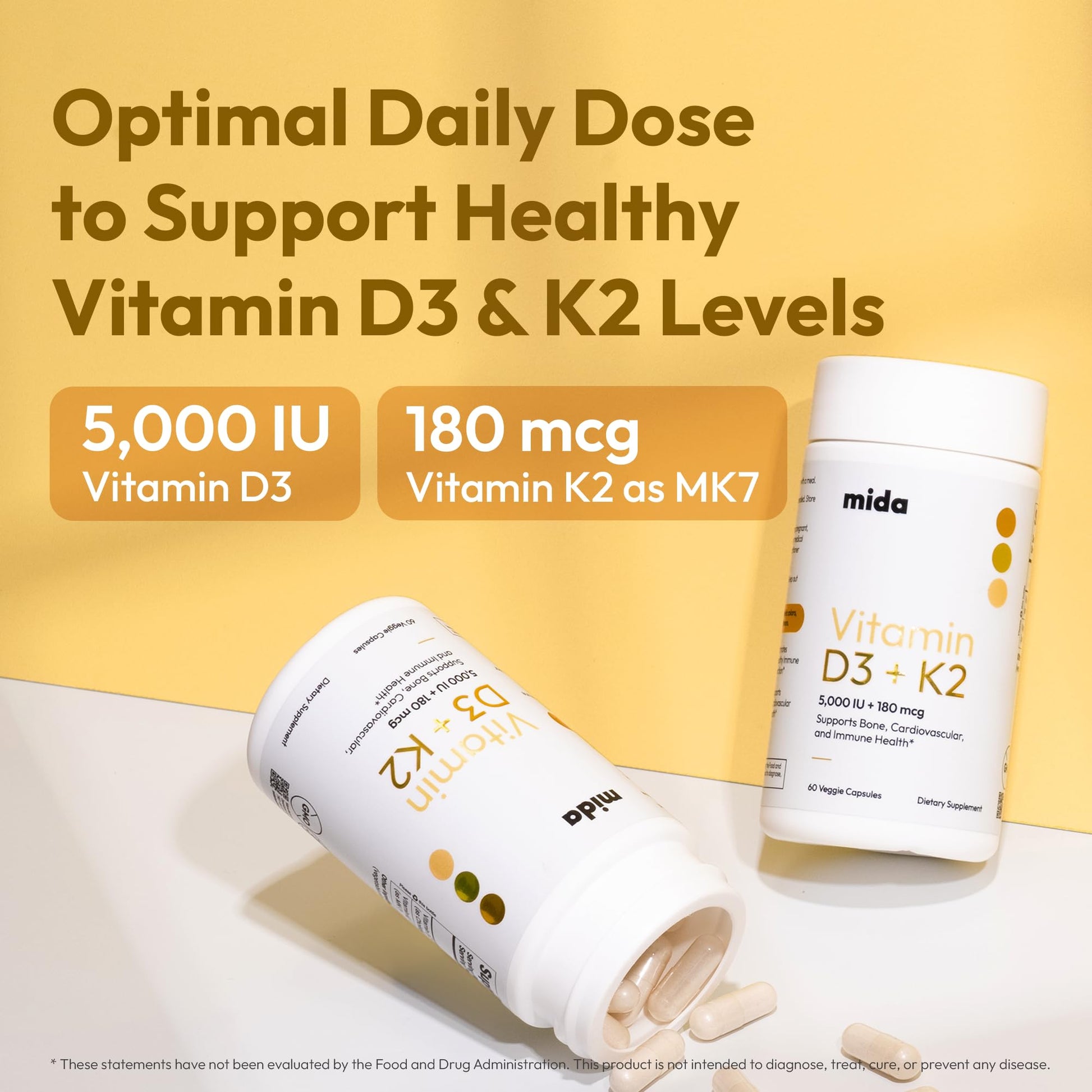 Mida Health detalle cápsulas vitamina d3 k2