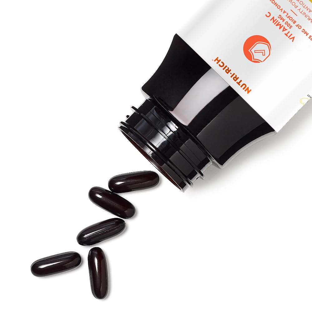Detalle cápsulas Nutri-Rich vitamina C 500mg transparentes