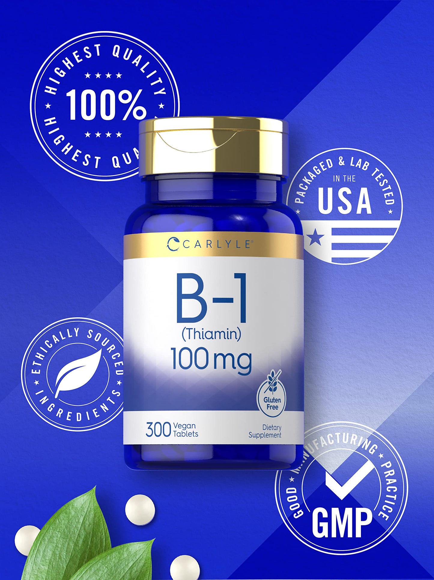Detalle cápsulas en paquete vitamina B1 Carlyle