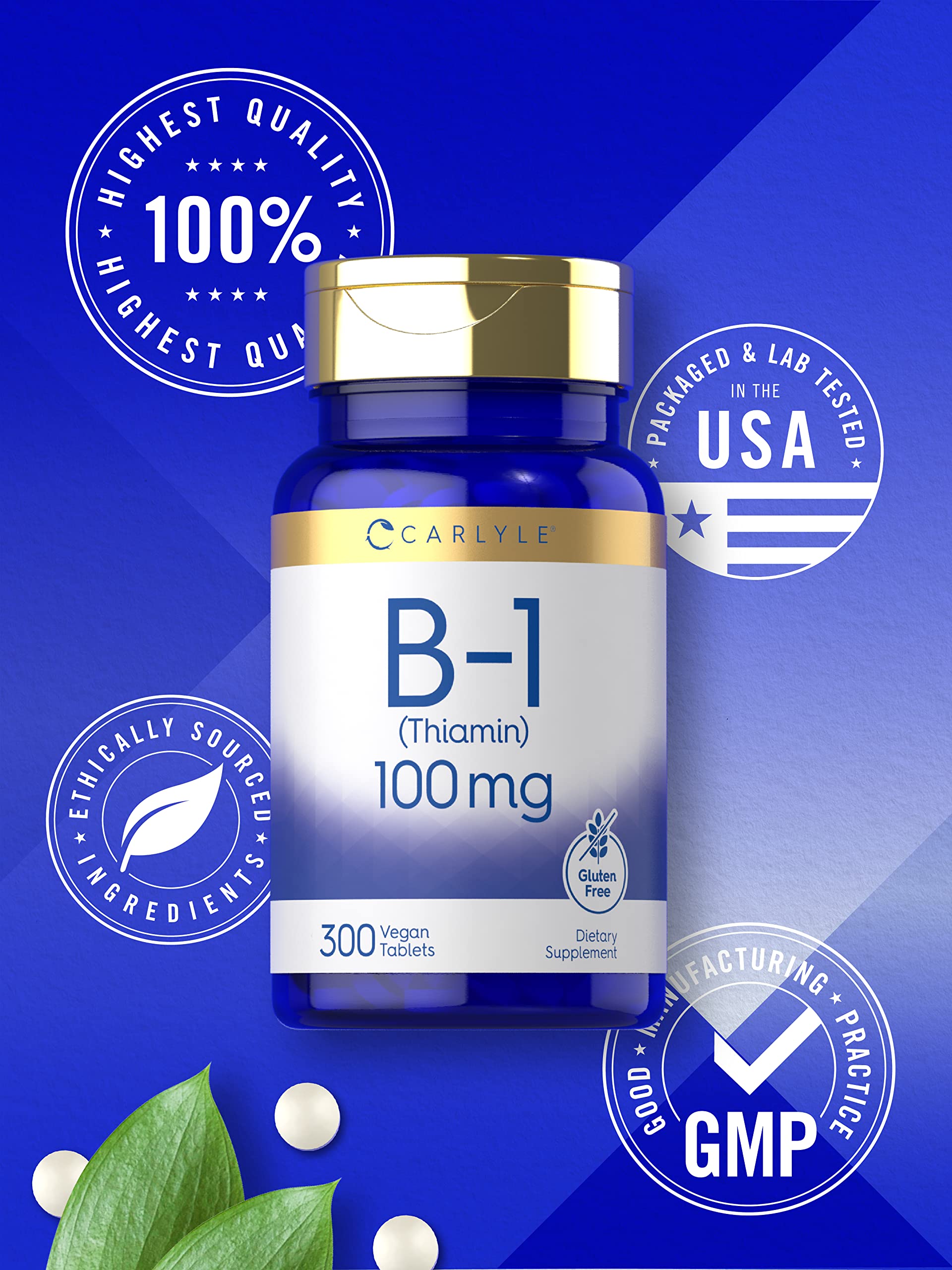 Detalle cápsulas en paquete vitamina B1 Carlyle