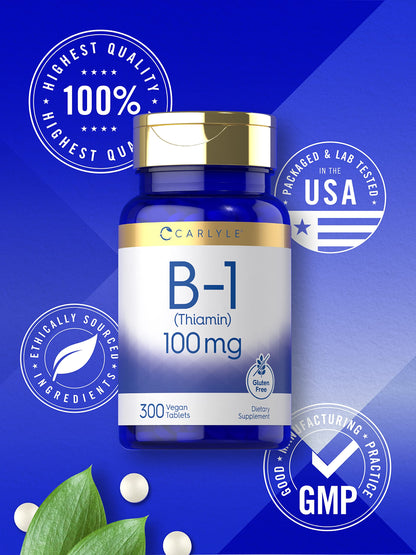Detalle cápsulas en paquete vitamina B1 Carlyle
