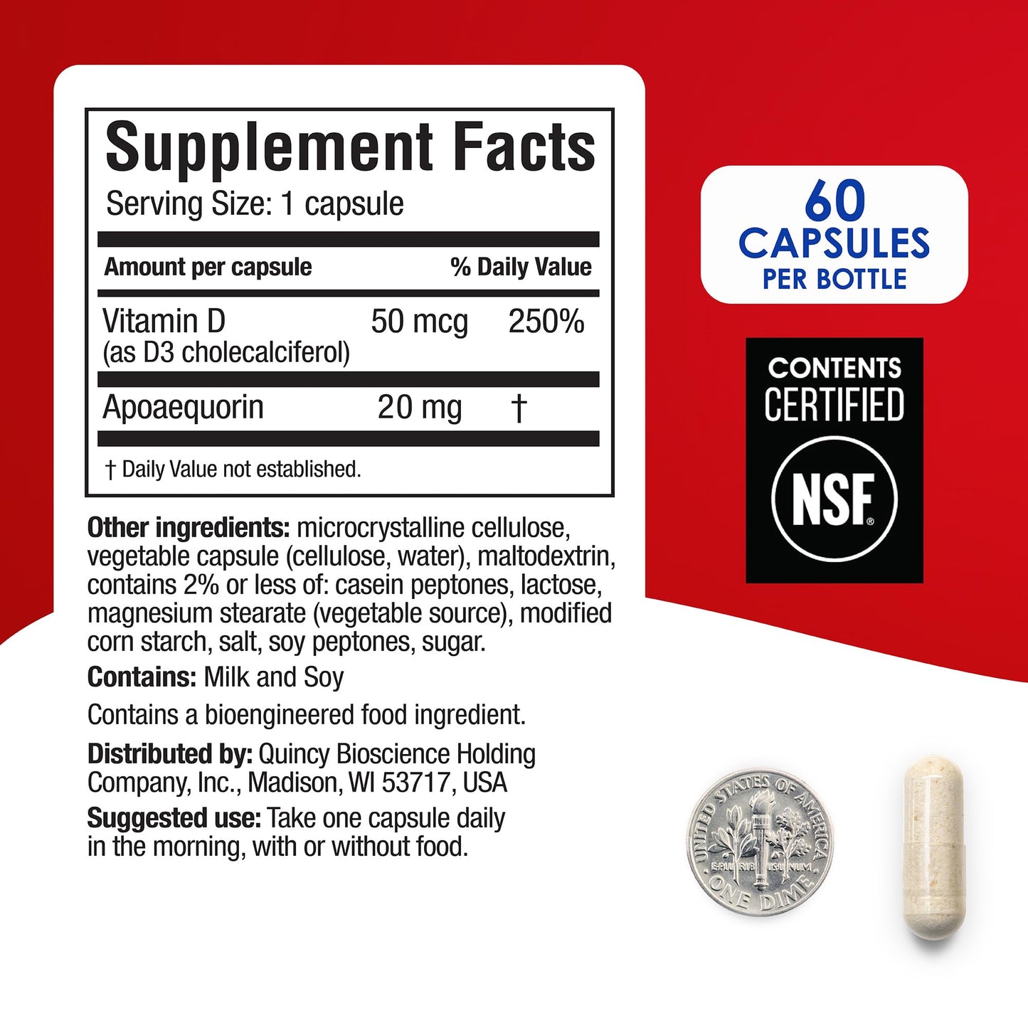 Detalle cápsulas Prevagen Extra Strength 20mg 60 unidades