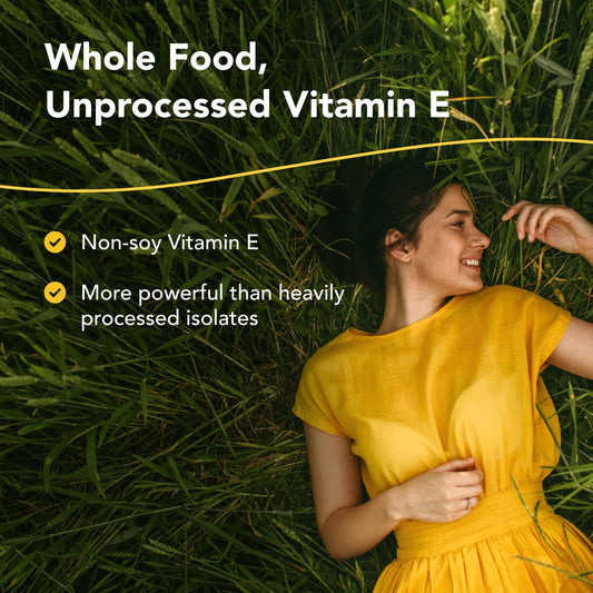 Detalle de cápsulas Purely-E vitamina E natural sin químicos