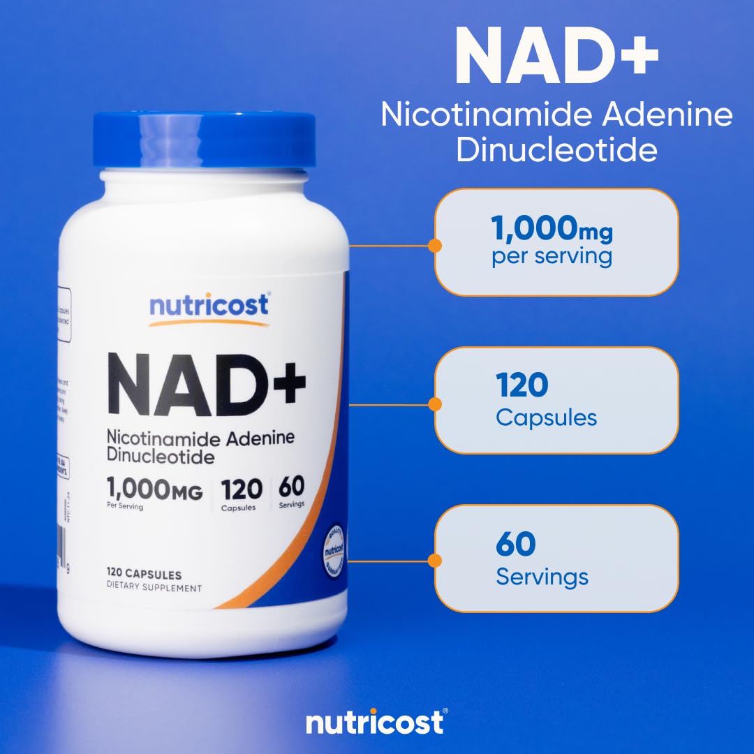 detalle cápsulas suplemento nad+ nutricost