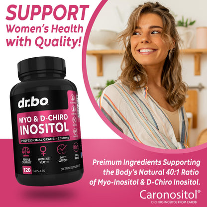 Detalle cápsulas suplementos salud femenina mio-inositol