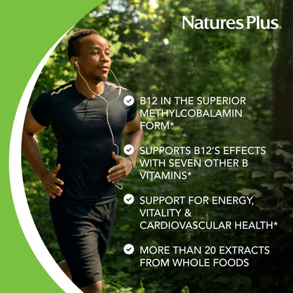 Detalle cápsulas veganas vitamina B12 orgánica Natures Plus