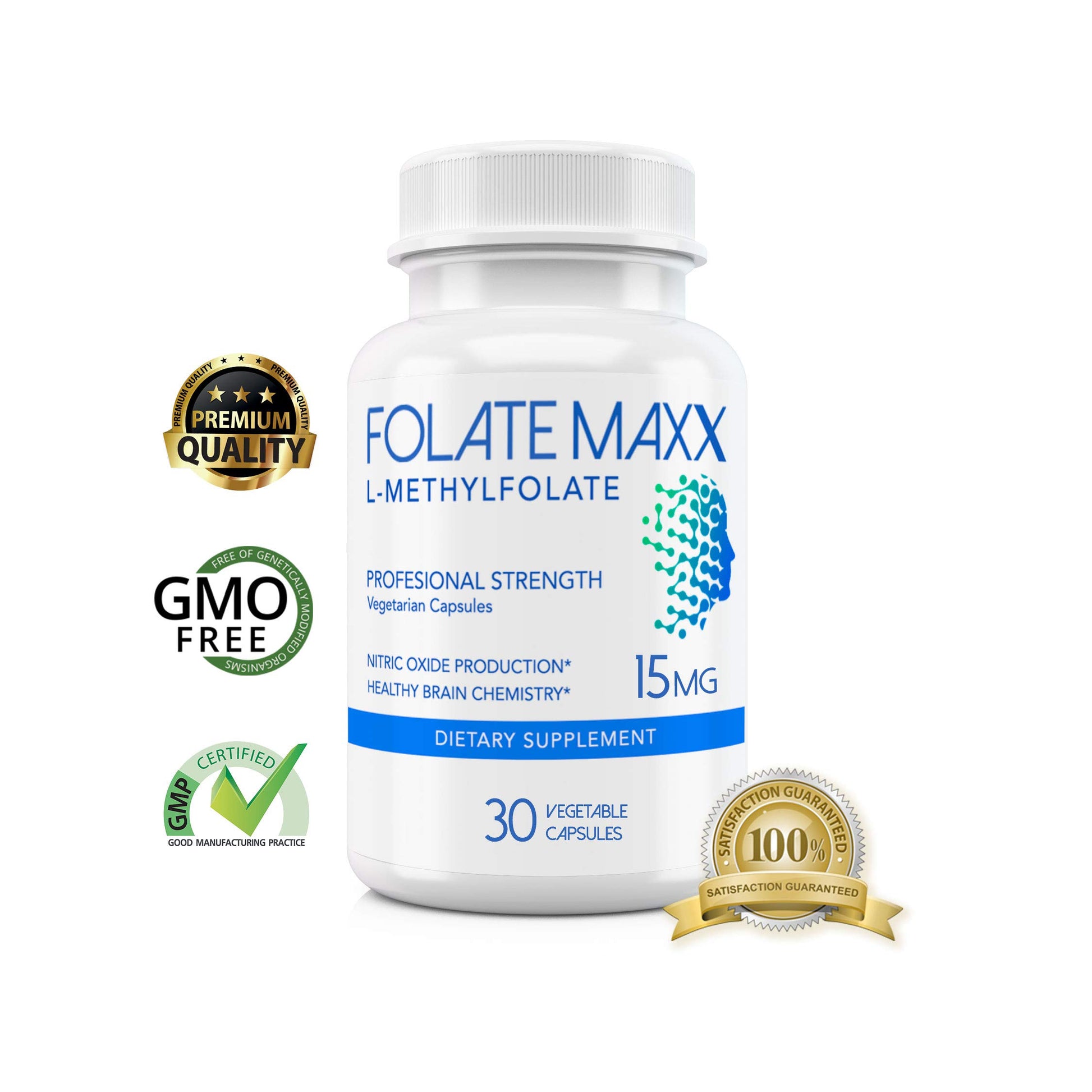 Detalle cápsulas vegetarianas L-Metilfolato 15mg sin rellenos