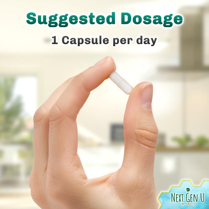 Detalle cápsulas de vitamina B3 NGU Next Gen U para piel sana