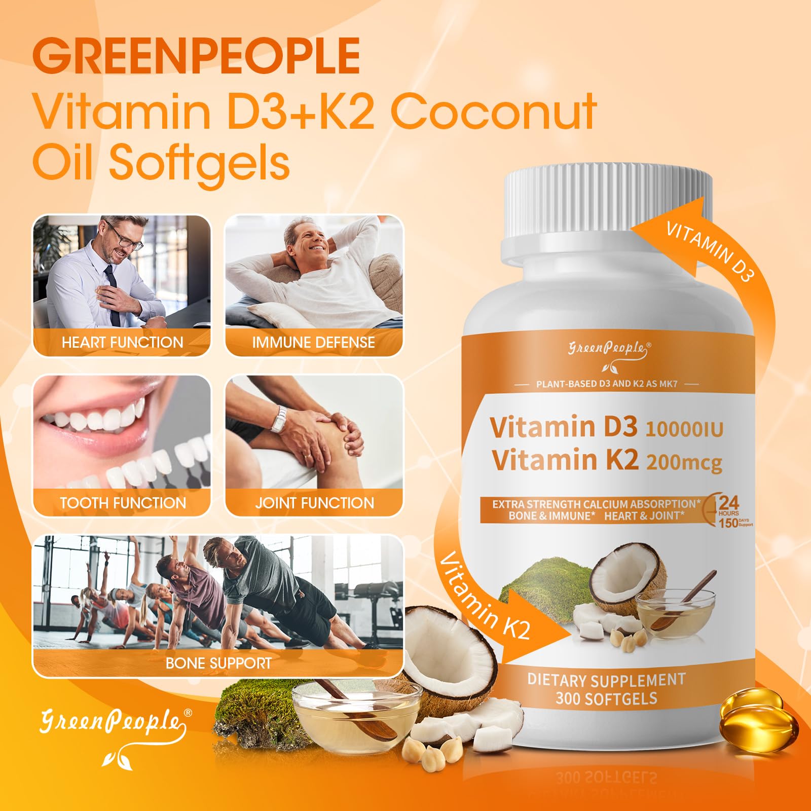 Detalle cápsulas vitamina D3 K2 MK-7 absorción mejorada