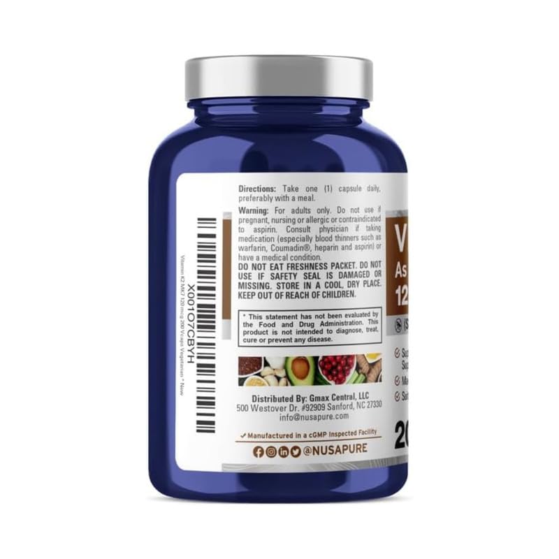 Detalle cápsulas vitamina K2 NusaPure MK7 veganas