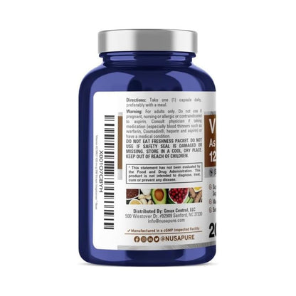 Detalle cápsulas vitamina K2 NusaPure MK7 veganas