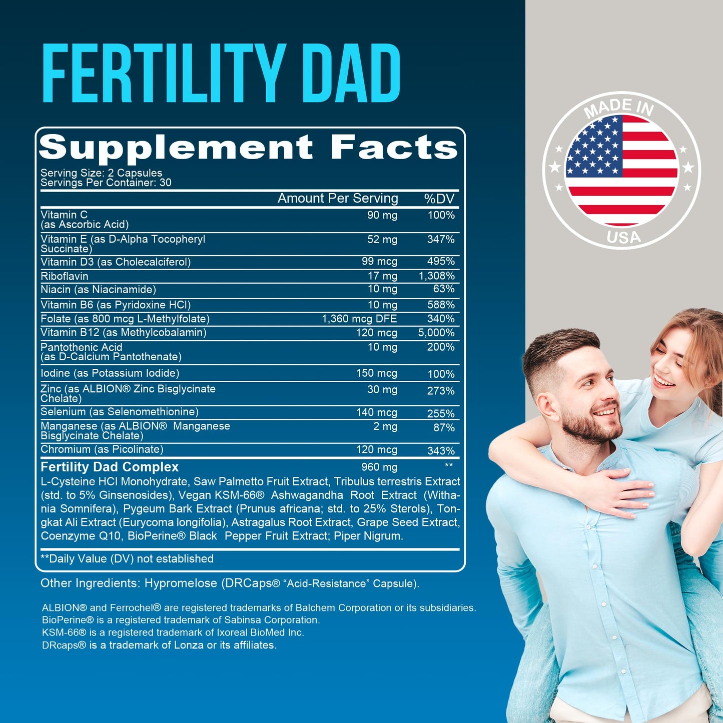 Detalle cápsulas YOU'RE NATURAL fertilidad masculina y fuerza espermática