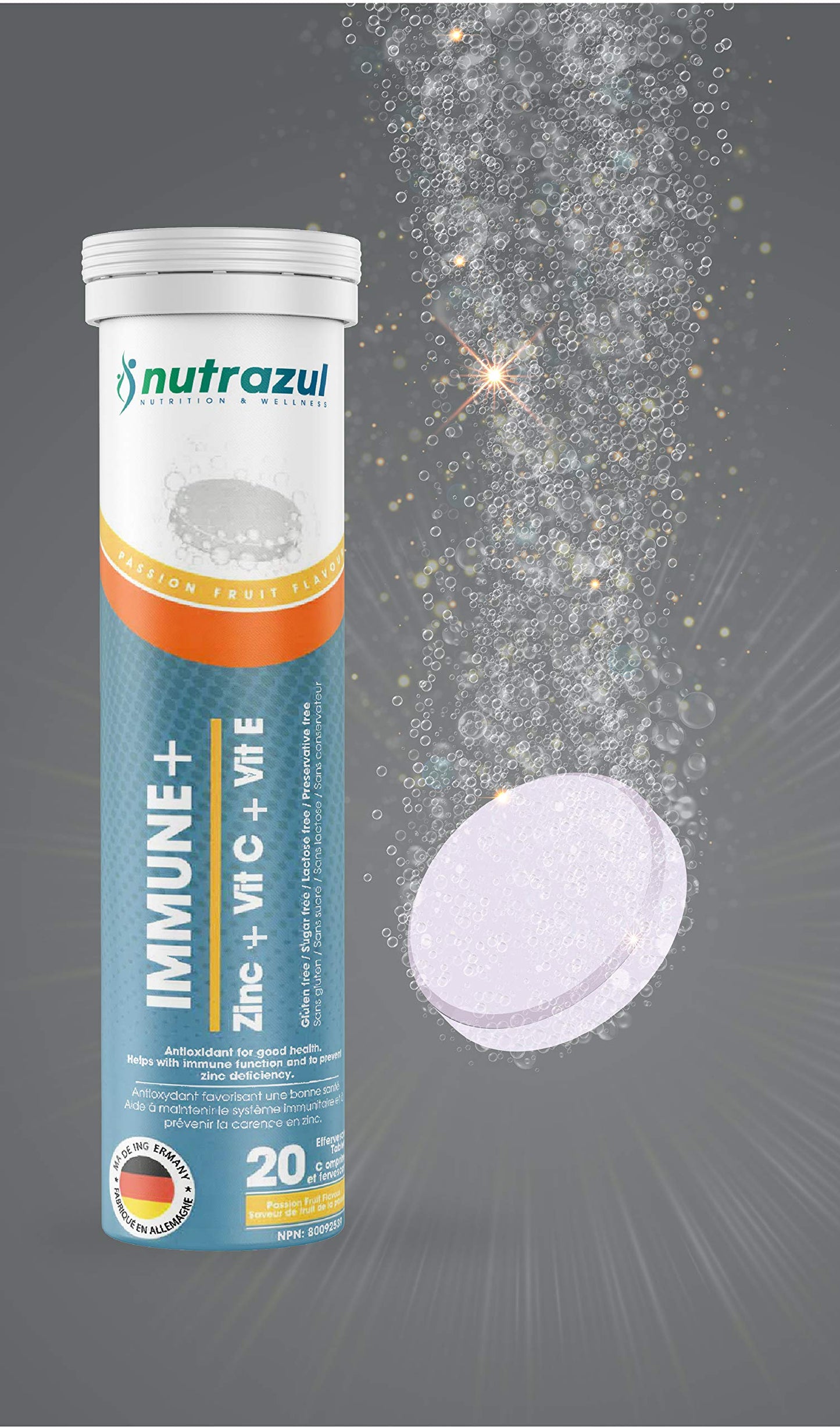 Detalle de disolución rápida de Nutrazul Immune+