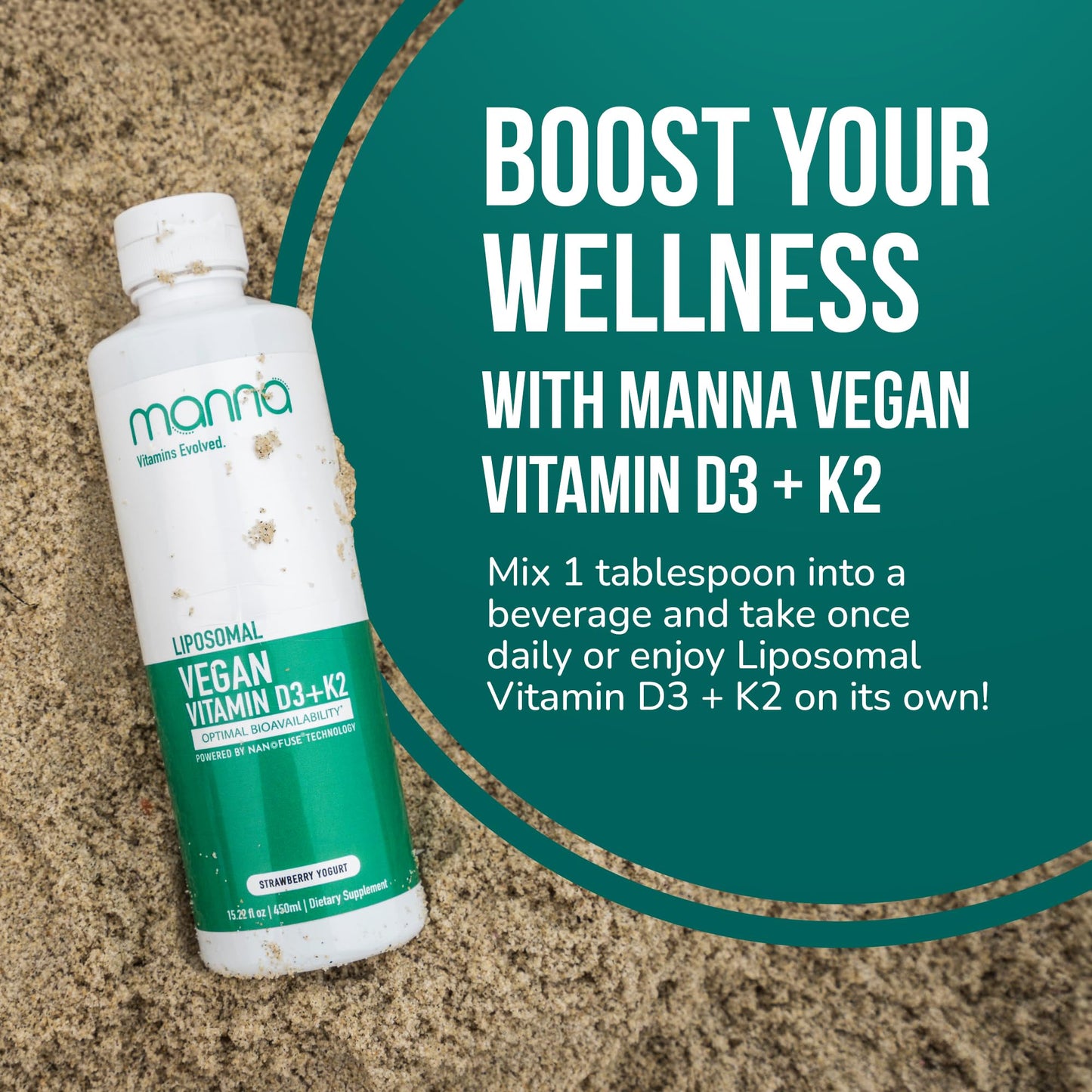 Detalle dosificador Manna Vitamins Evolved K2 D3 líquida