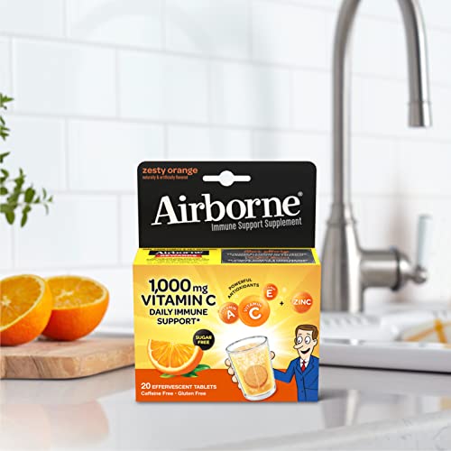Detalle empaque Airborne tabletas efervescentes para apoyo inmunológico
