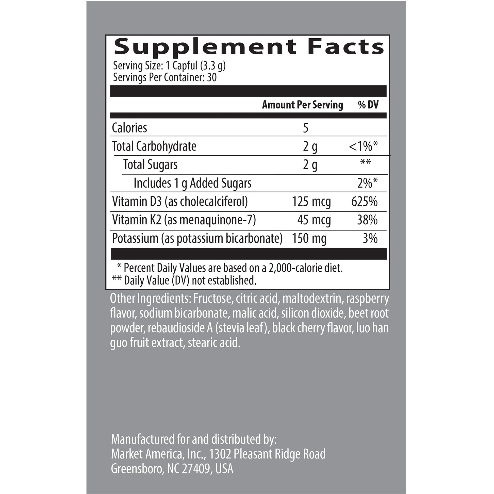 Detalle empaque Isotonix vitamina D K2 magnesio