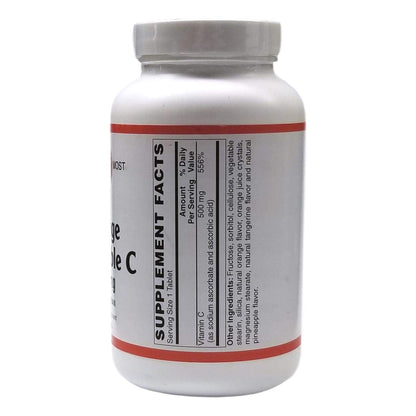 Detalle empaque vitamina c masticable Holistic Health naranja